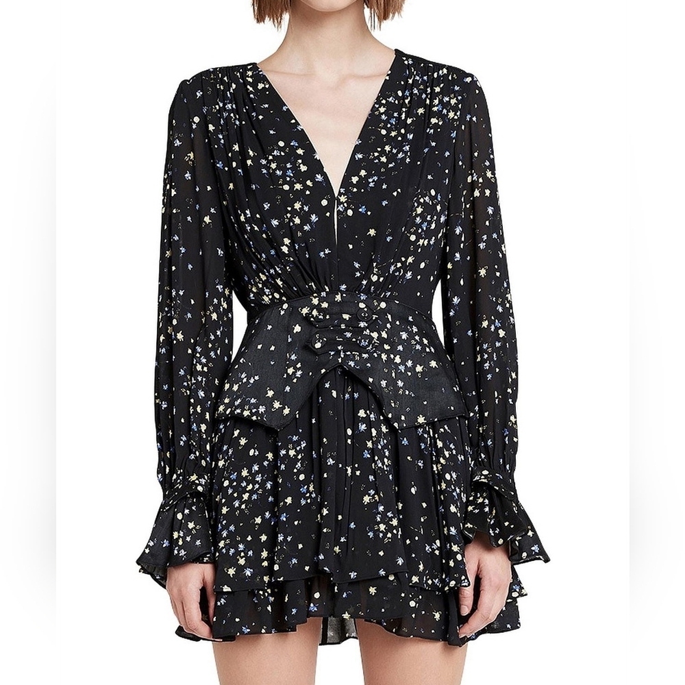 Dayu Effect Floral long sleeves dress